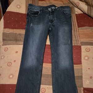VINTAGE Calvin Klein Men's Dark Blue Straight Jeans 38x30